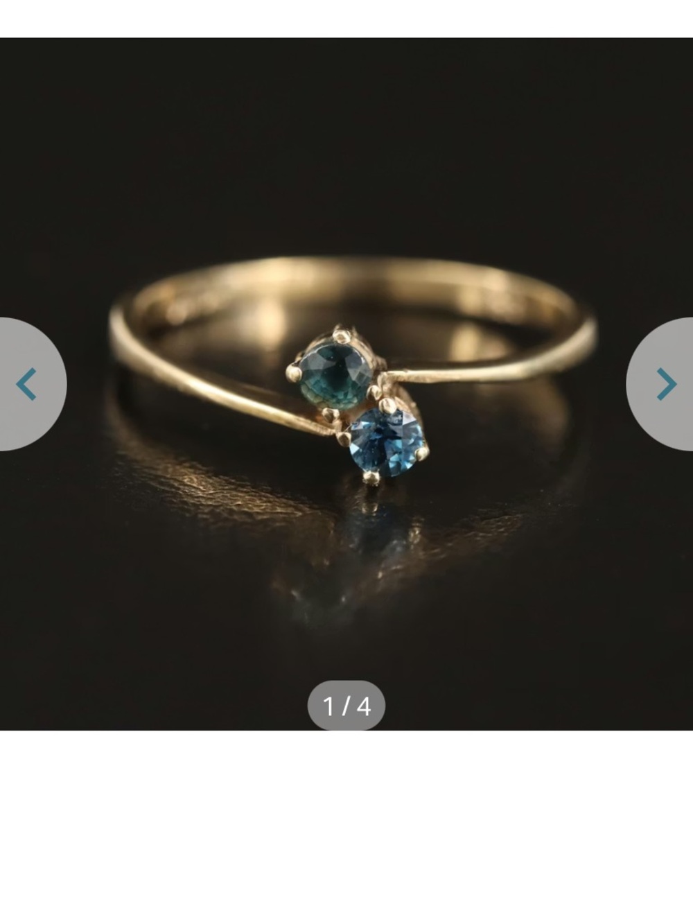 10k Gold Sapphire Bypass ring